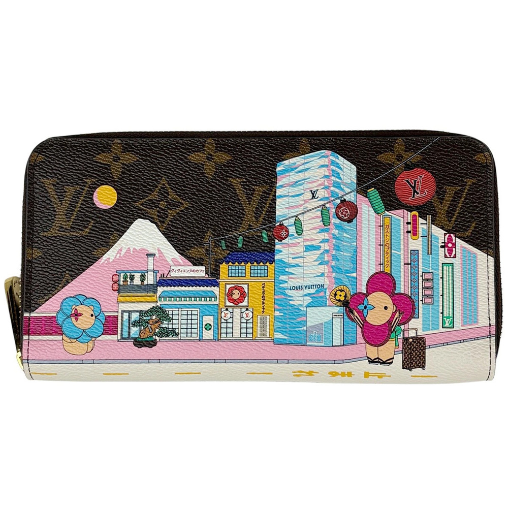 Louis Vuitton Zippy Wallet Long Holiday Collection Vivienne Monogram Brown Blue